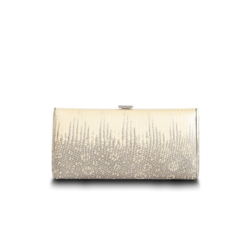 Cream Ring Lizard Box Wallet, Front View - Darby Scott
