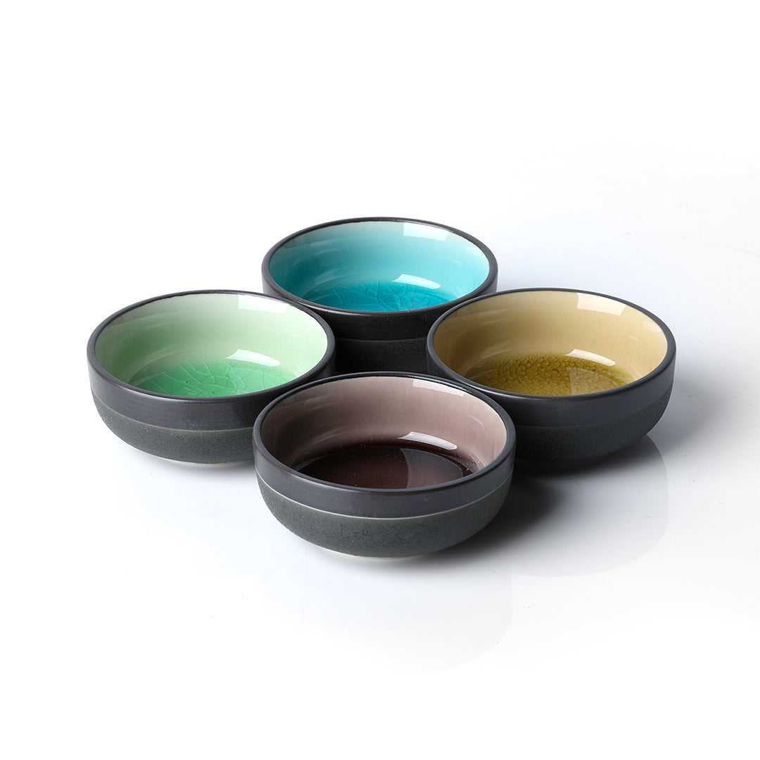 Set of Colorful small Porcelain Serving Bowls