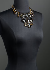 Smokey Topaz Bib Style Necklace, 14K Yellow Gold Plated - Darby Scott