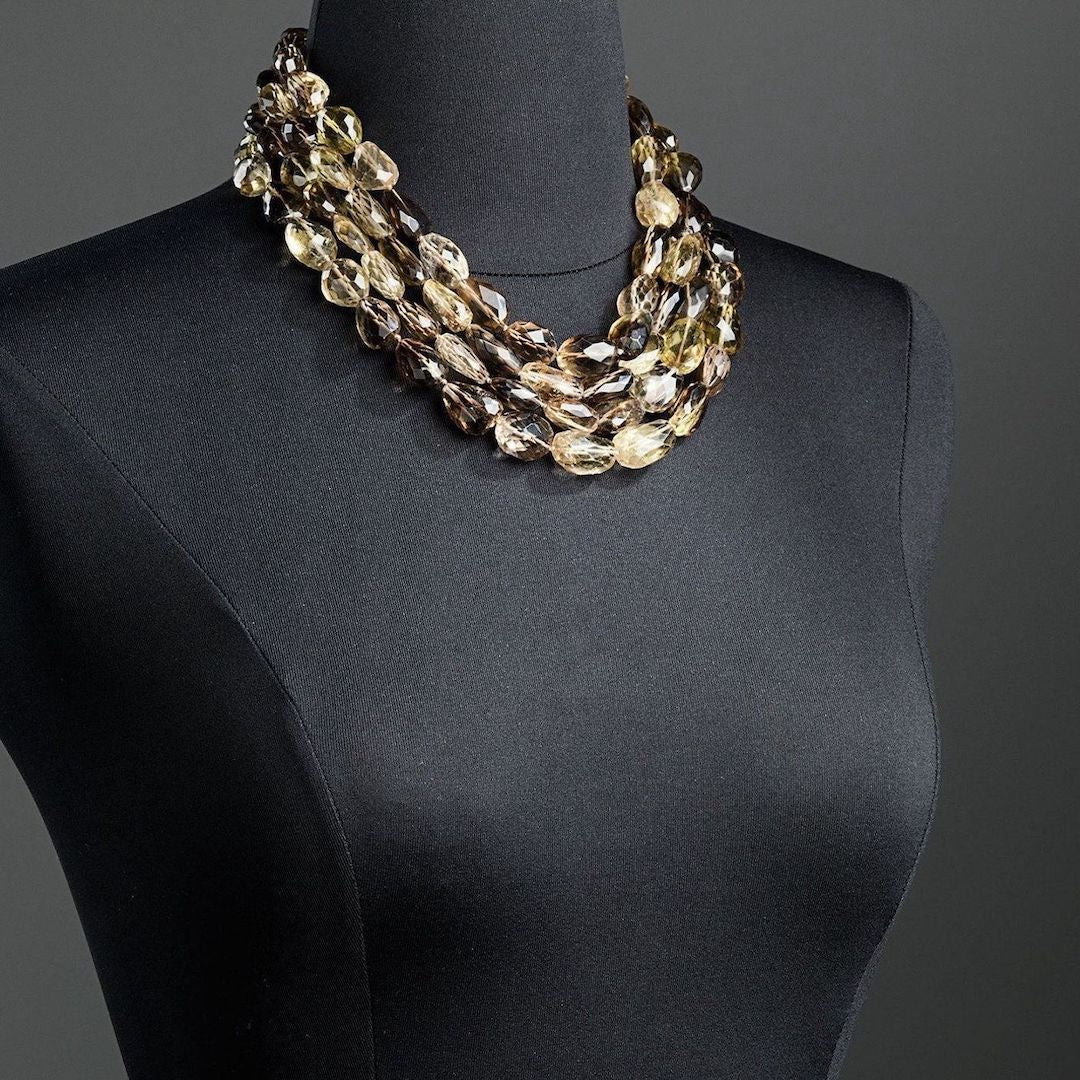 Smokey Topaz four strand necklace - Darby Scott