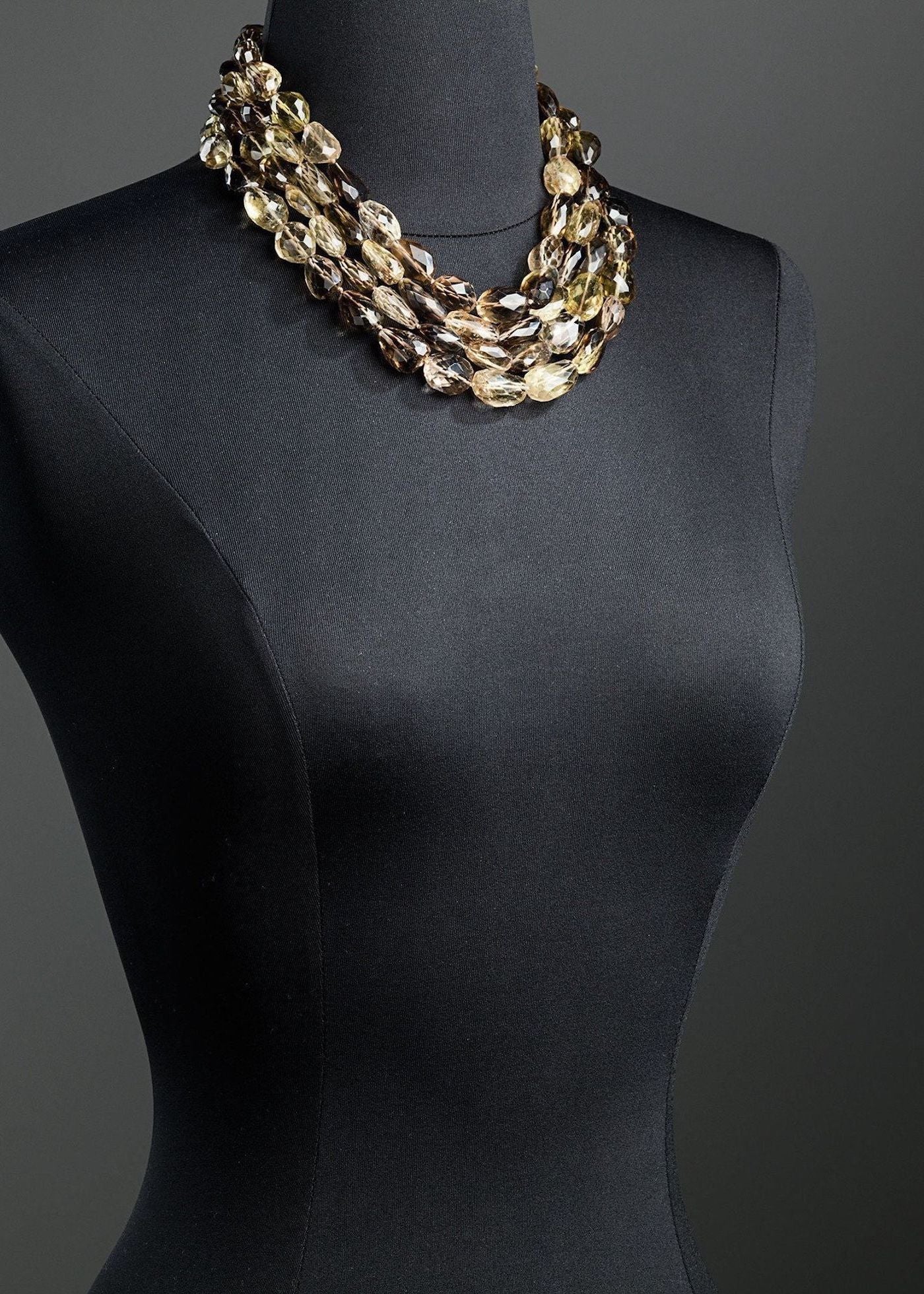 Smokey Topaz four strand necklace - Darby Scott