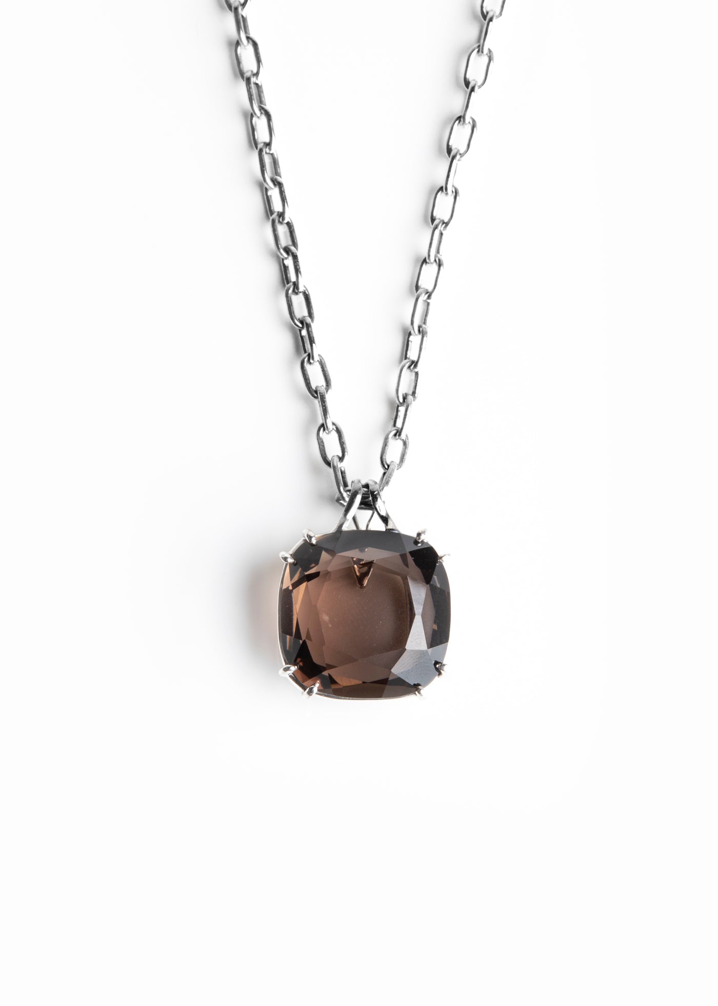 Dark Topaz 34 Carat Cushion Cut Pendant in Sterling Silver -  Darby Scott