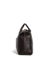 Side view of Newport Travel Satchel Bag in Dark Brown Leather  - Darby Scott