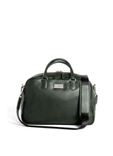 Newport Travel Satchel Bag in Dark Green Leather - Darby Scott