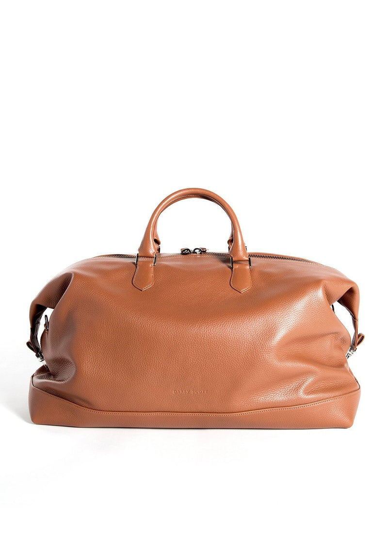 Cognac Leather Aspen Travel Bag back view - Darby Scott