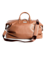 Cognac Pebble Leather Aspen Travel Duffle Bag - Darby Scott